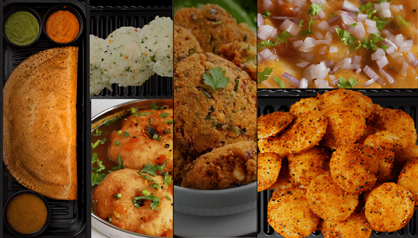 A spread of South Indian dishes